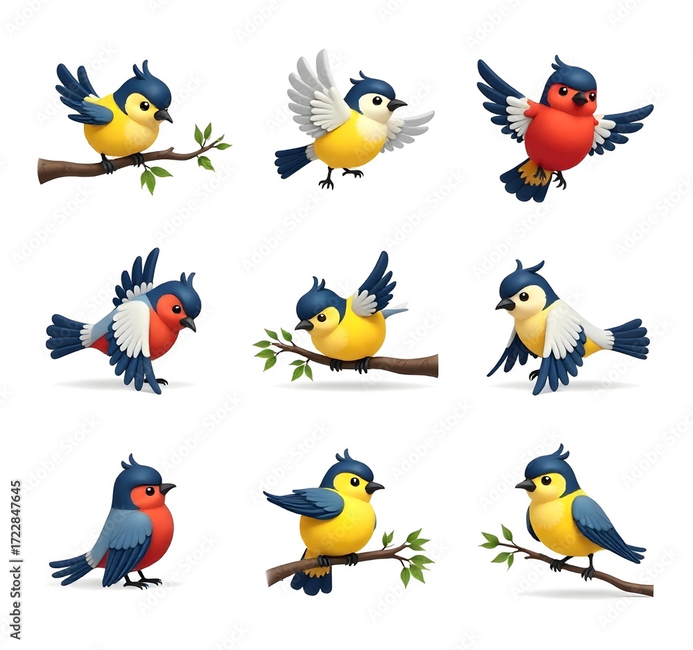 Fototapeta premium collection of birds