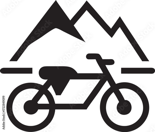 Mountain Biking Icon Silhouette bicycle bike