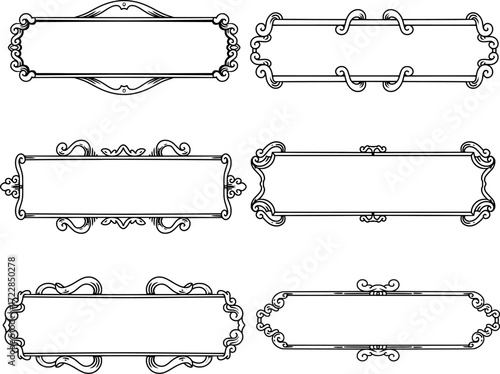 featuring a bundle design of elongated vintage frame ornaments with empty space in the middle