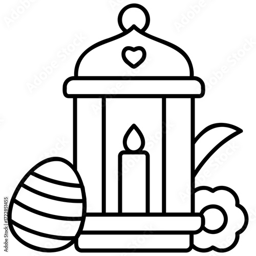 Line Art Lantern Icon