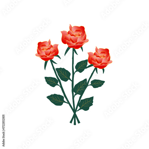 Hand drawn rose flower bouquet vector illustration
