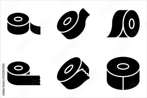 sticky tape icon set, Adhesive tape icon concept. vector illustration on white background