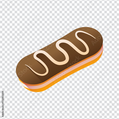Eclair Pastry Icon Design