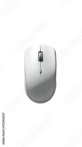 Top-down view of a white wireless computer mouse (1)