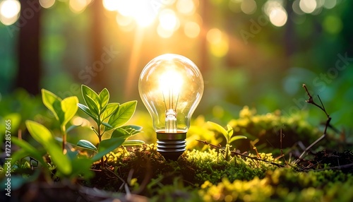 Sunlight bulb in forest