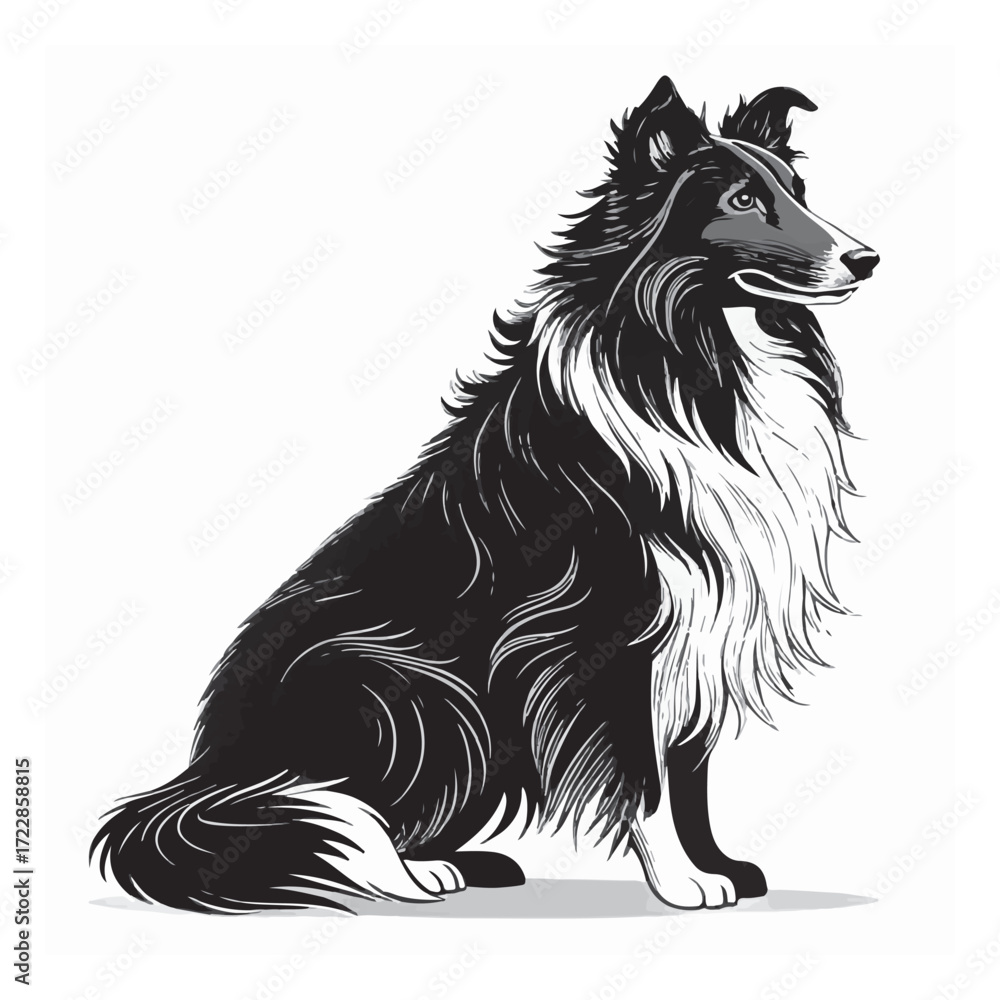 Fototapeta premium Playful Dog Begging Silhouette – Black Pet Icon for Logo, Clipart, and Design