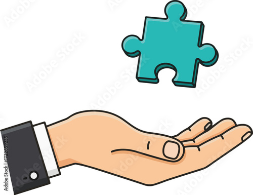Hand Holding a Puzzle Piece Symbolizing Solutions, Strategy, and Problem-Solving