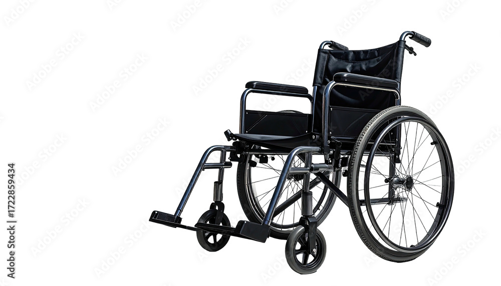 Fototapeta premium Dark, full studio shot of a modern wheelchair