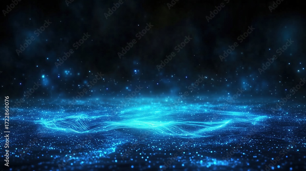 Naklejka premium Abstract Blue Glowing Surface