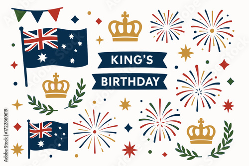 King’s Birthday Australia  Celebration Icons