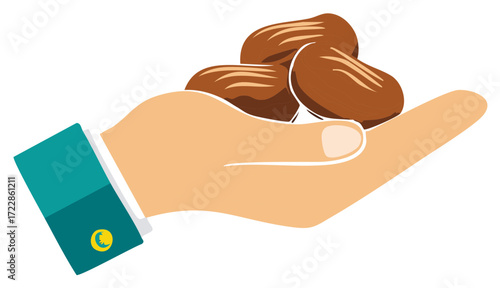 Hand Holding Dates Fruit Offering Nourishment Healthy Eating