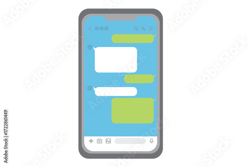 メッセージアプリを表示したスマホ