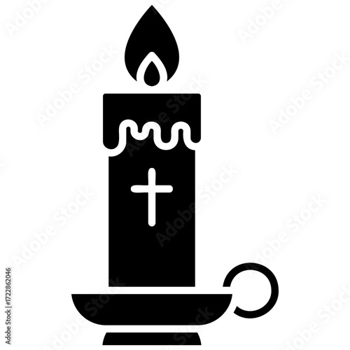 Solid Black Candle Icon