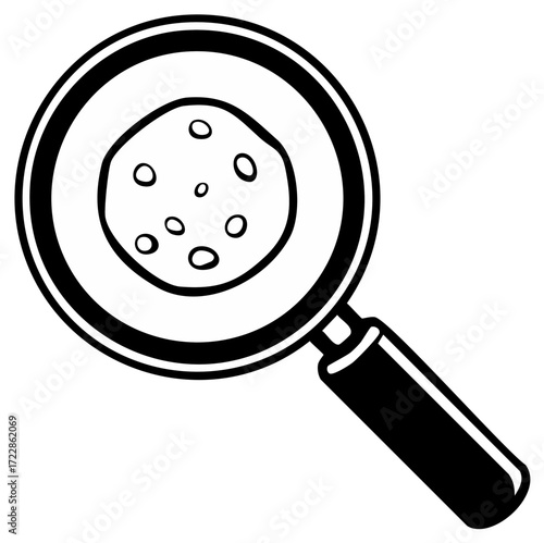 Cookie Under Magnifying Glass Detailed Examination of Baked Good