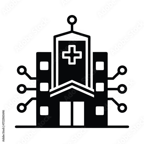 ai powered hospital icon