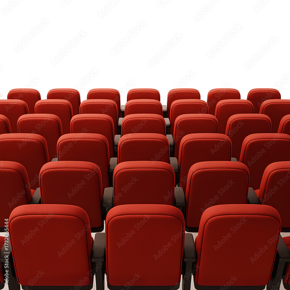 Naklejka premium Empty Red Theater Seats in Cinema or Auditorium