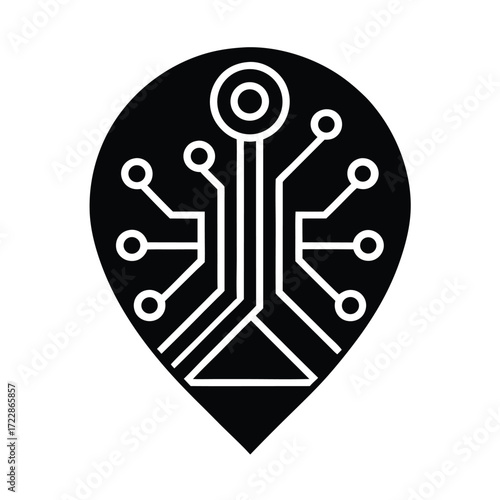 ai powered map icon