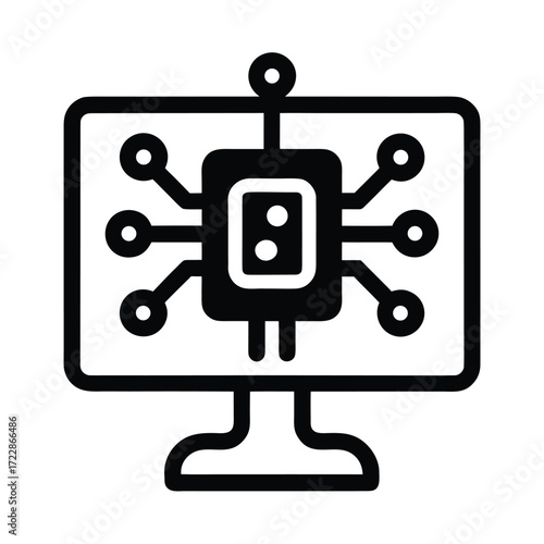 ai powered monitoring screen icon