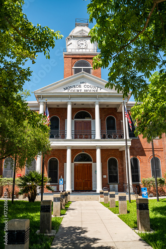 Monroe County Courthouse, Historic Building with Clock Tower in Key West, Florida