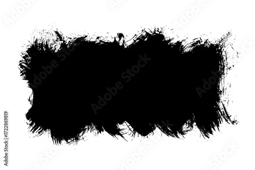 Black brush strokes isolated on white. Ink splatter. Paint droplets. Digitally generated image. Vector design elements, illustration, EPS 10.