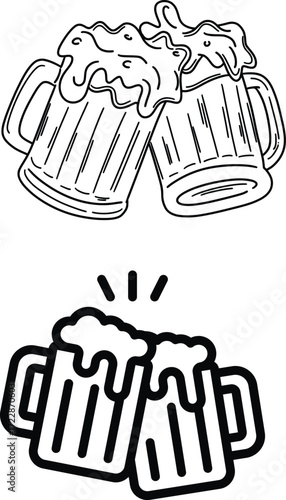  Cheers Beer Glasses Silhouette Design for Party and Celebration