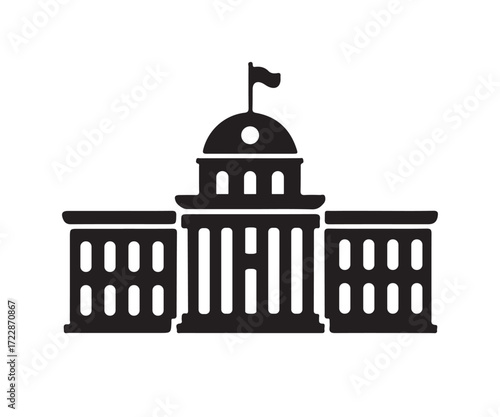 Black government building silhouette