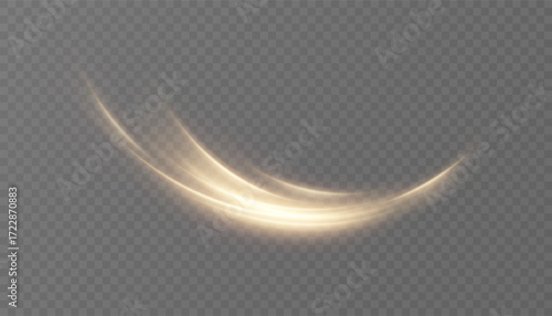 A bright magical light effect with glowing lines on a transparent background. Vector illustration for special effects in games, fantasy design, and holiday decorations.