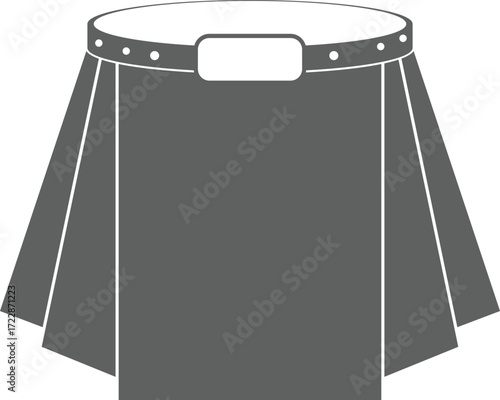 Cultural Scottish Attire ,Kilt with Fur Sporran Vector