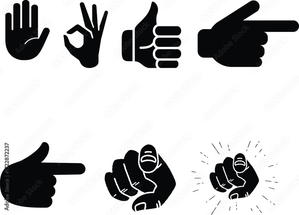 Obraz premium Finger Point Vector Icon