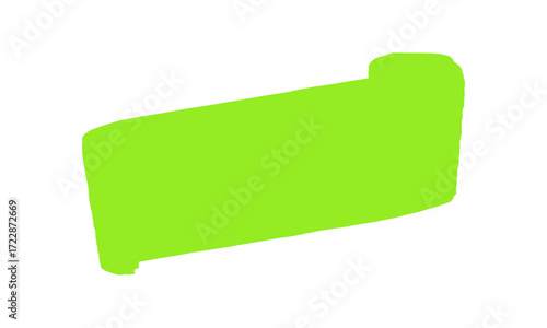 Light green abstract paint brush stroke shape design. Lime Green Rectangle Shape Graphic Element with Simple Clean Design Isolated on Transparent Background