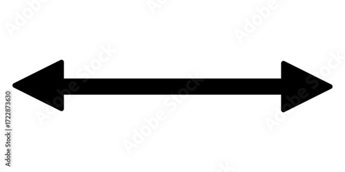 Double arrow sign, two-way black arrowhead.