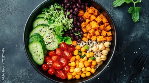 Nourishing Buddha Bowl: A Colorful Array of Fresh and Roasted Vegetables
