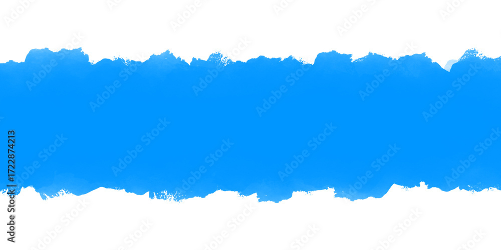 Obraz premium Blue torn paper shape design. Abstract Blue Paint Stroke Banner shape with Rough Edges Isolated on Transparent Background