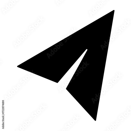 Black message icon, black paper airplane icon.