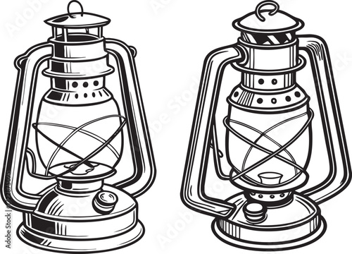  hurricane lamp old model black white vector file