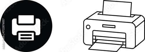 Modern Office Printer Vector Illustration