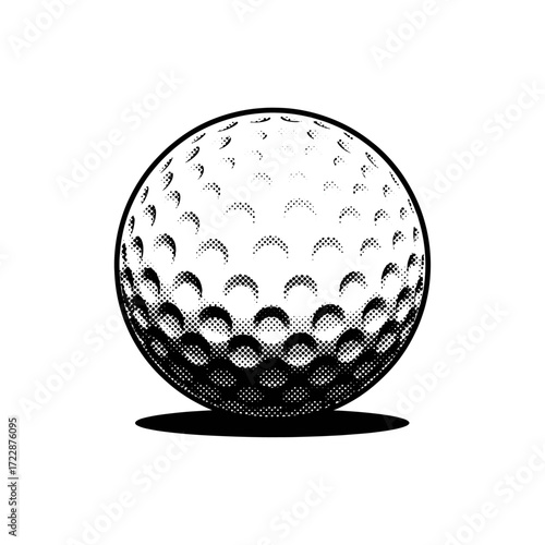 Golf ball halftone icon logo flat vector design