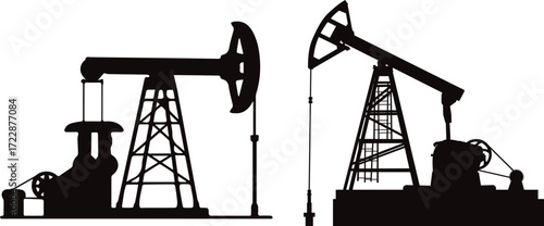  Petroleum Oil Pump Jack Machinery Vector Set