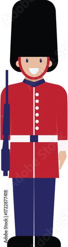 Queen Guard cartoon icon Vector illustration character Pro Vector