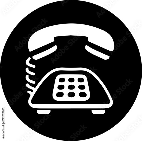Black and White Phone Call Icon