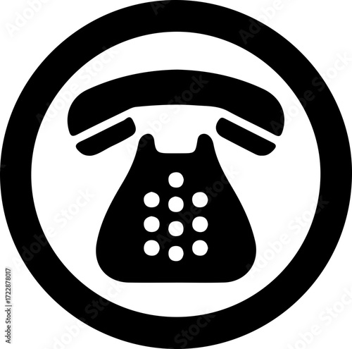 Black and White Phone Call Icon
