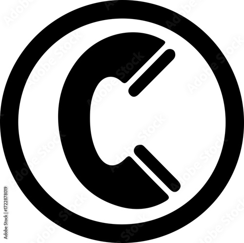 Black and White Phone Call Icon