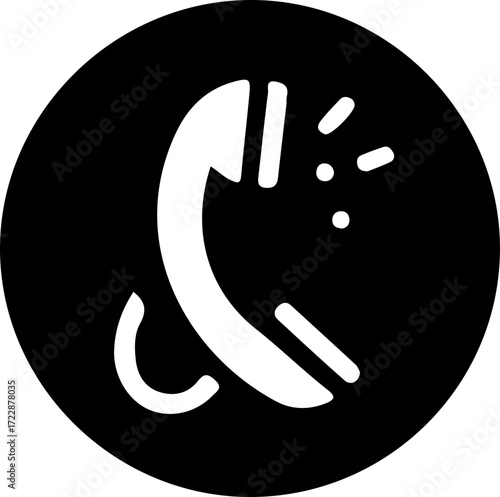 Black and White Phone Call Icon