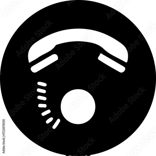Black and White Phone Call Icon
