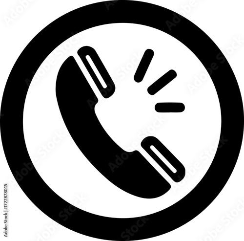 Black and White Phone Call Icon