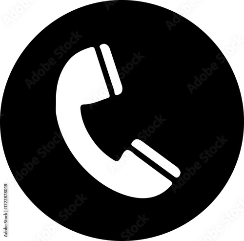 Black and White Phone Call Icon