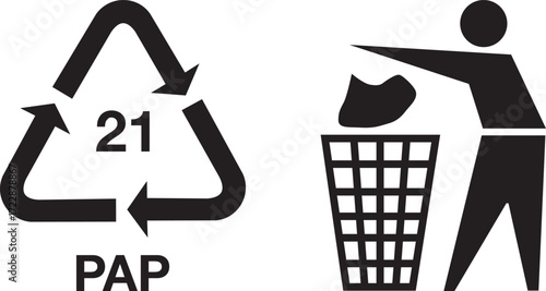 Trash can recycle icon
