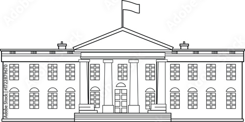 White House Black White Vector eps