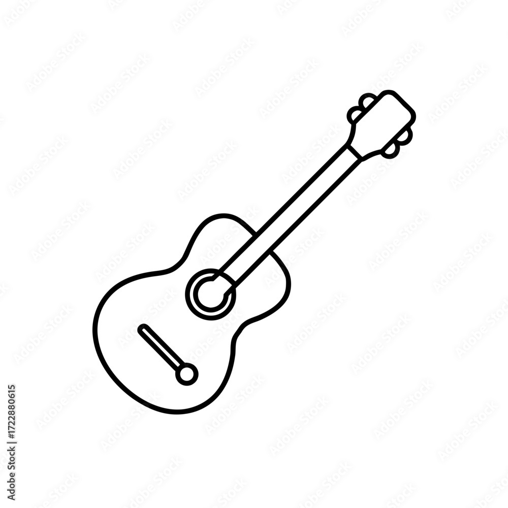 Outline drawing of a guitar on transparent background Outline drawing of a guitar on transparent background
