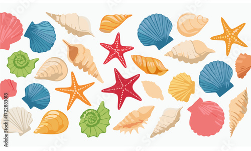 seamless pattern with seashells